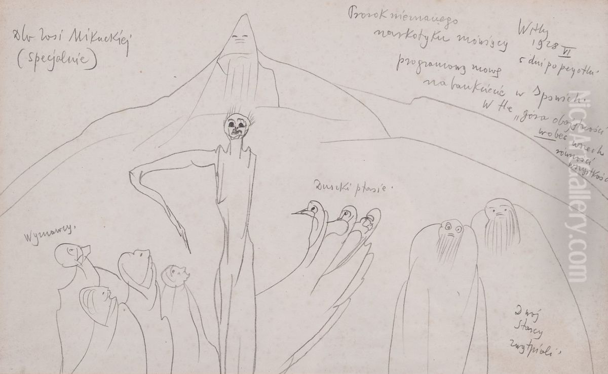 A prophet of an unknown narcotic Oil Painting by Stanislaw Ignacy Witkiewicz (Witkacy)