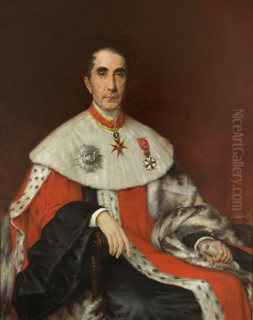 Adrien Marie Devienne (1802-1883) Oil Painting by Claudius Barriot