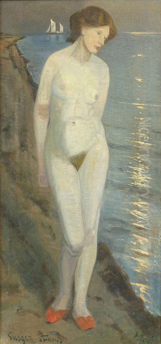 Nogenmodel i maneskin. Oil Painting by Laurits Tuxen