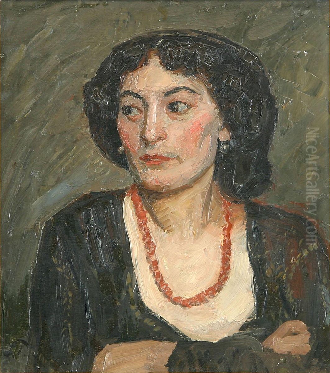 Portraet af kvinde. Oil Painting by Laurits Tuxen