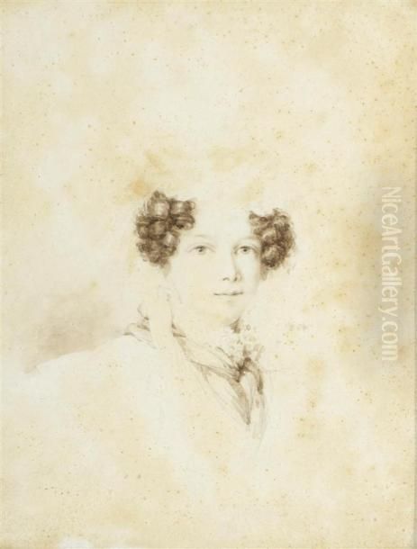 Portrait de la comtesse Louise de Rayneval agee de 6 ans, nee Louise Bertin de Vaux Oil Painting by Adele-Rosalie Collart-Dutilleul, comtesse Mollien