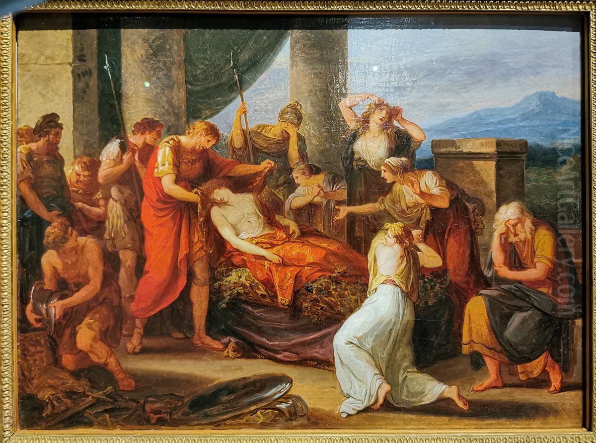 Aeneas trauert um den von Turnus getoteten Pallas, Evanders Sohn Oil Painting by Angelica Kauffmann