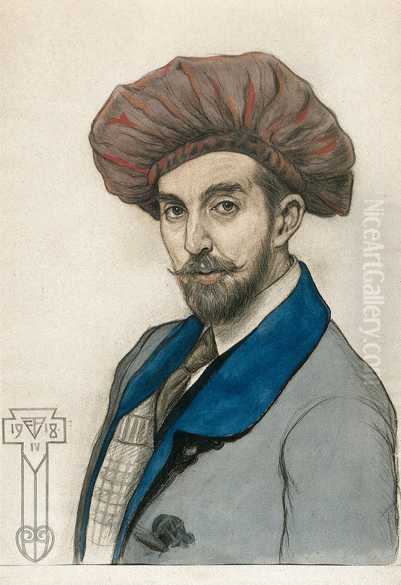 Self-portrait Oil Painting by Agathon Faberge