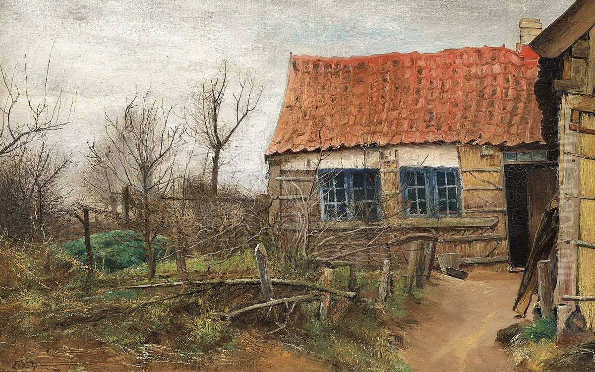 Den gamle smedje. Oil Painting by Laurits Andersen Ring