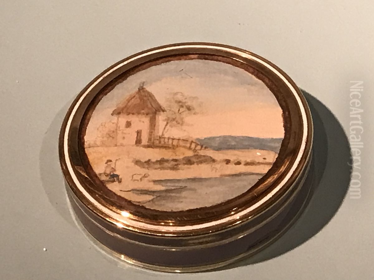 Snuffbox with a removable lid Oil Painting by Jean Francois Boudde