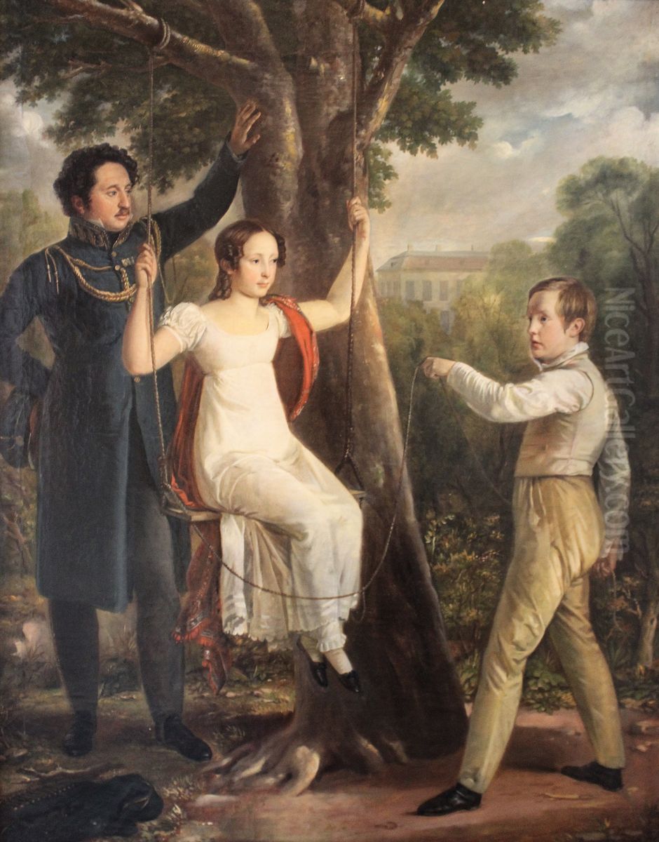 A family Oil Painting by Per Krafft the Younger