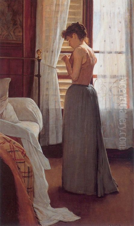 Figure Study Oil Painting by Santiago Rusinol i Prats