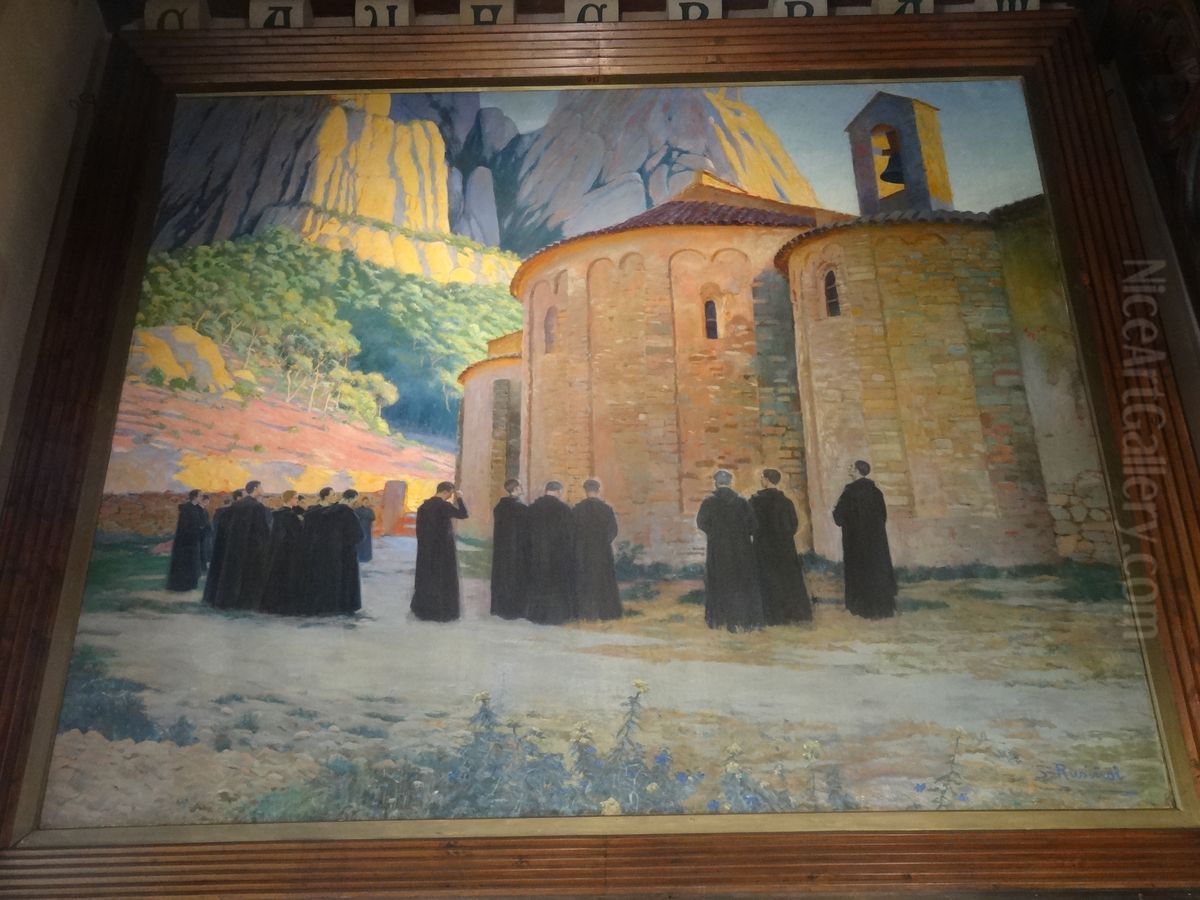 Oracio de Santa Cecilia de Montserrat Oil Painting by Santiago Rusinol i Prats
