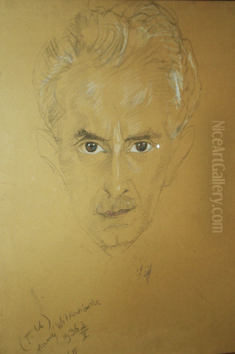 Portrait of Andrzej Strug Oil Painting by Stanislaw Ignacy Witkiewicz (Witkacy)