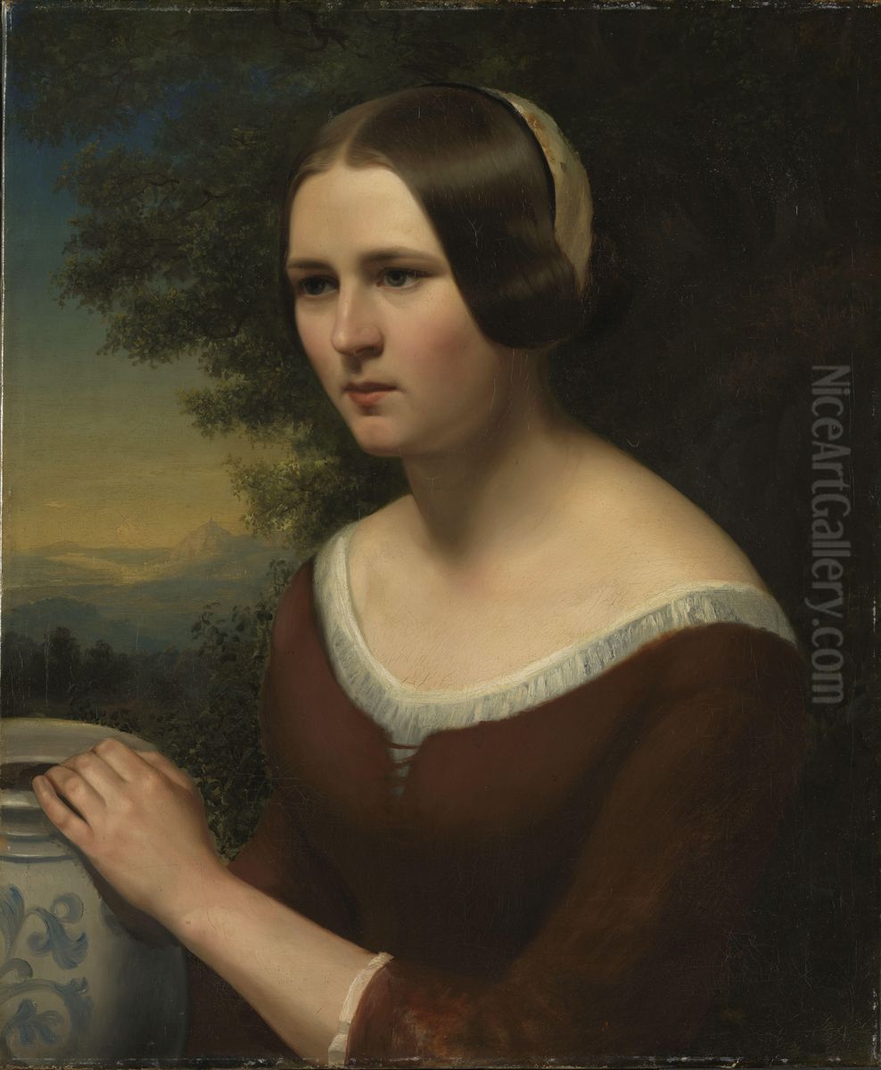 Kvinneportrett Oil Painting by Hedevig Lund