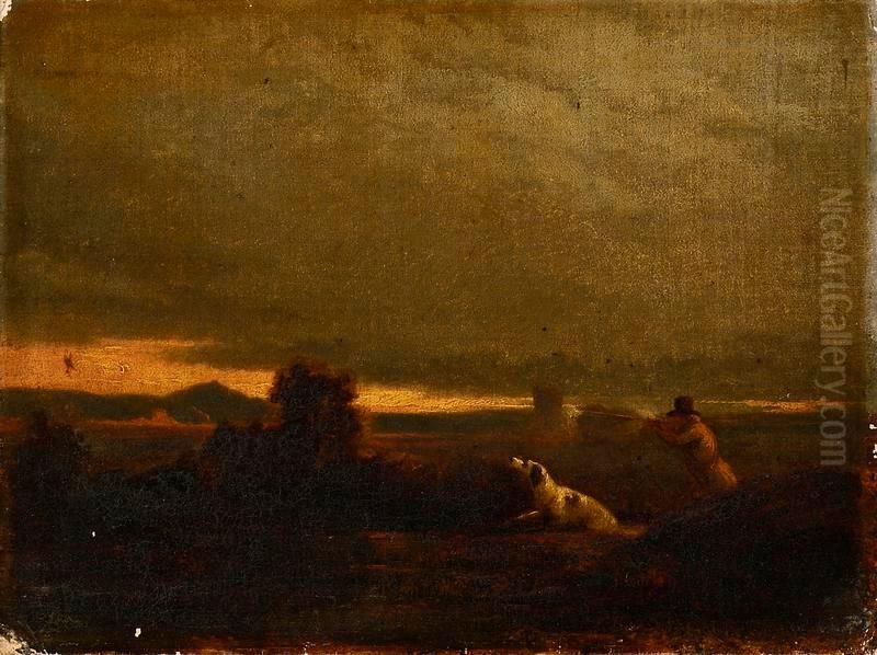 Snipe Shooting Oil Painting by James Giles