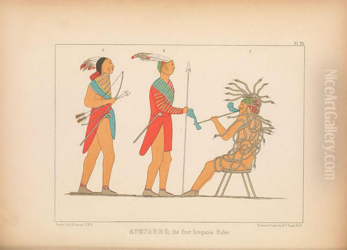 Atotarho, the first Iroquois Ruler Oil Painting by Seth Eastman