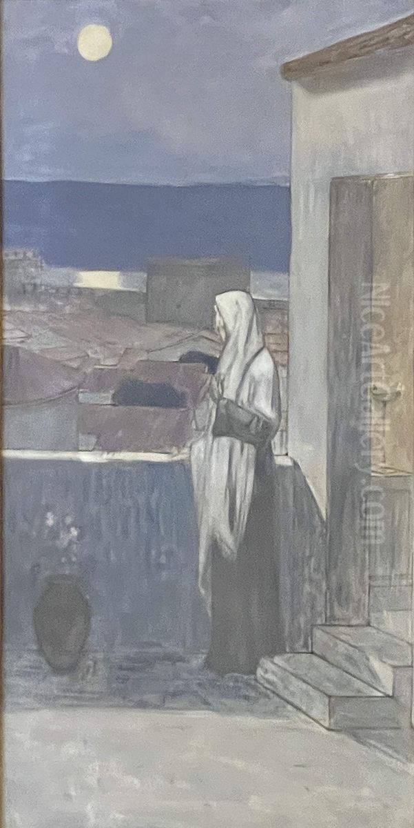 Sainte Genevieve veillant sur Paris Oil Painting by Pierre Puvis de Chavannes