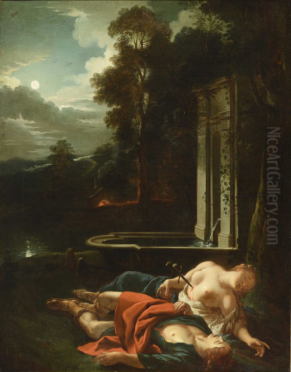 Pyrame et Thisbe Oil Painting by Jean-Francois de Troy