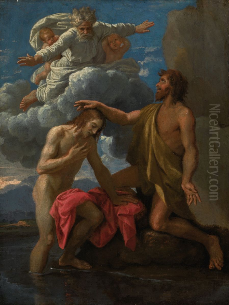 The Baptism of Christ Oil Painting by Nicolas Poussin
