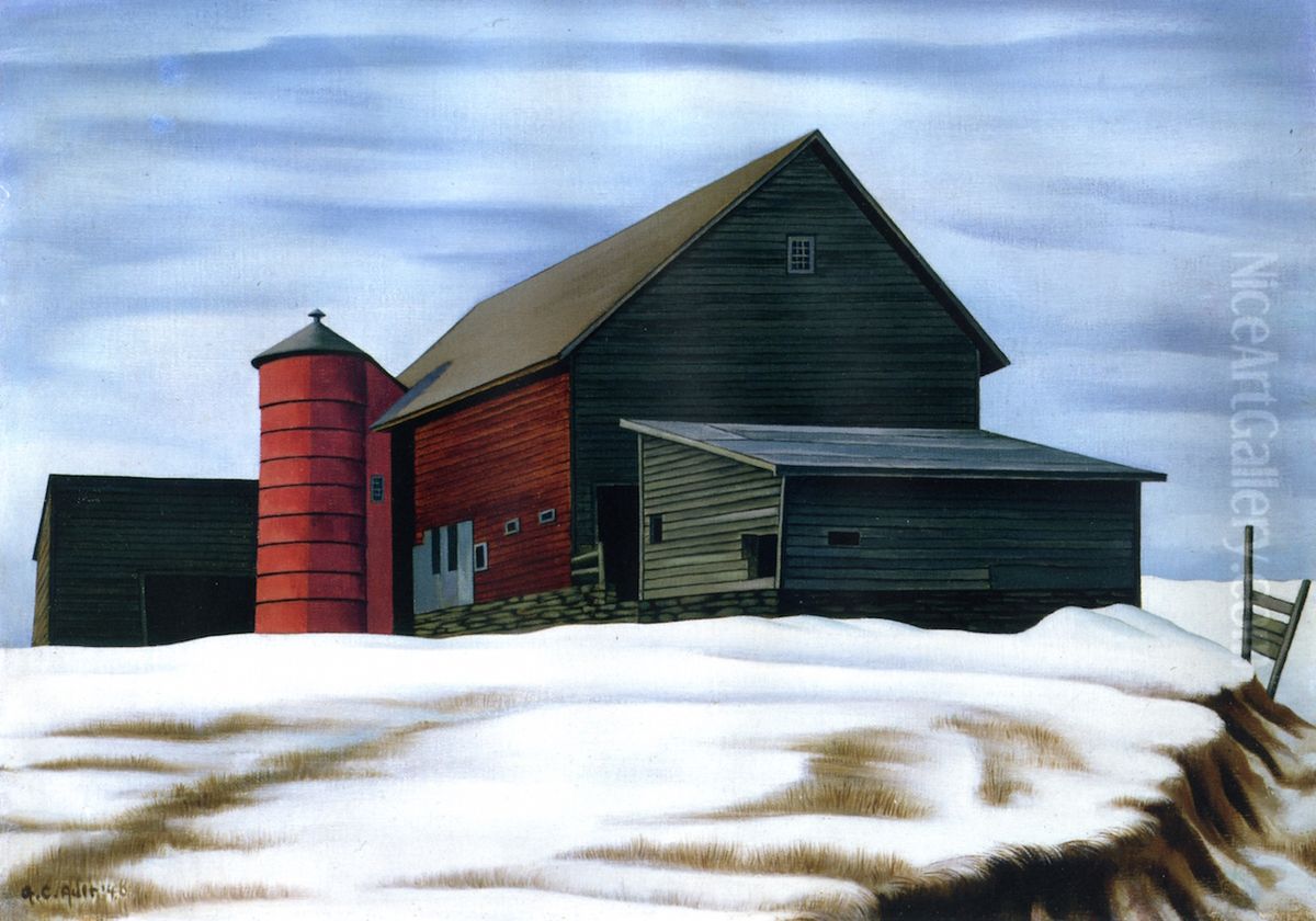 The Rick's Barn, Woodstock Oil Painting by George Ault