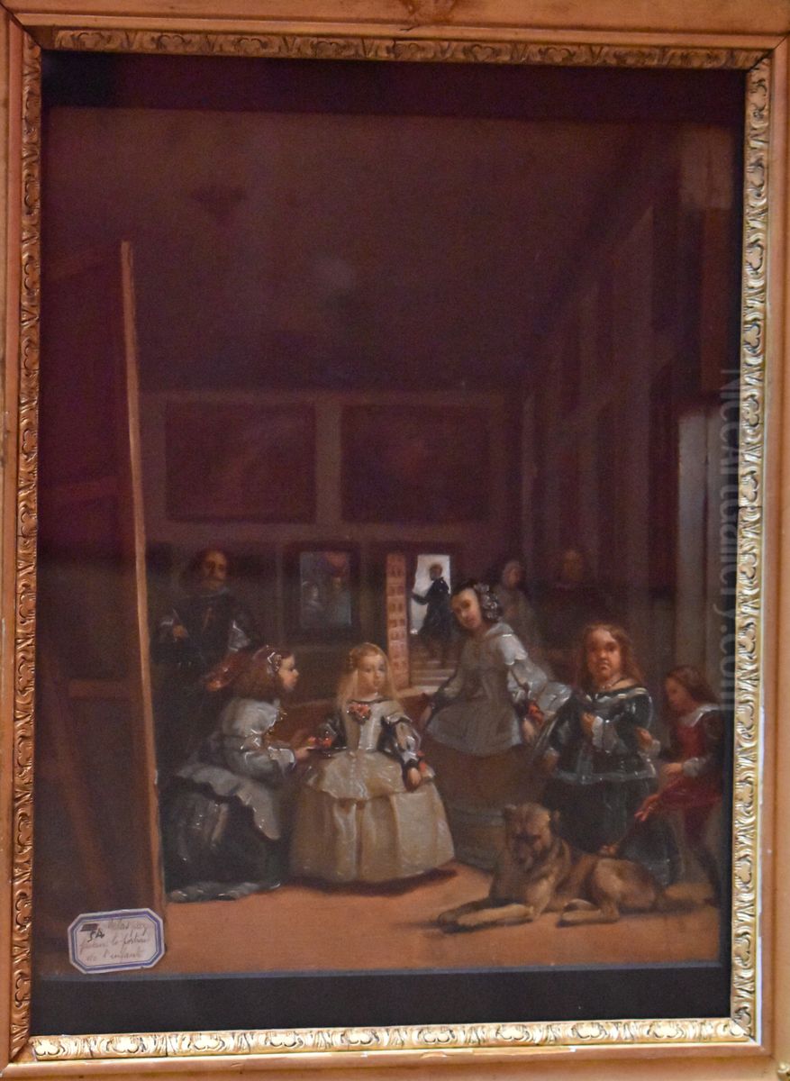 Velasquez faisant le portrait de l'Infante Marguerite Therese, fille de Philippe IV Oil Painting by Raymond-Marc Lagarrigue