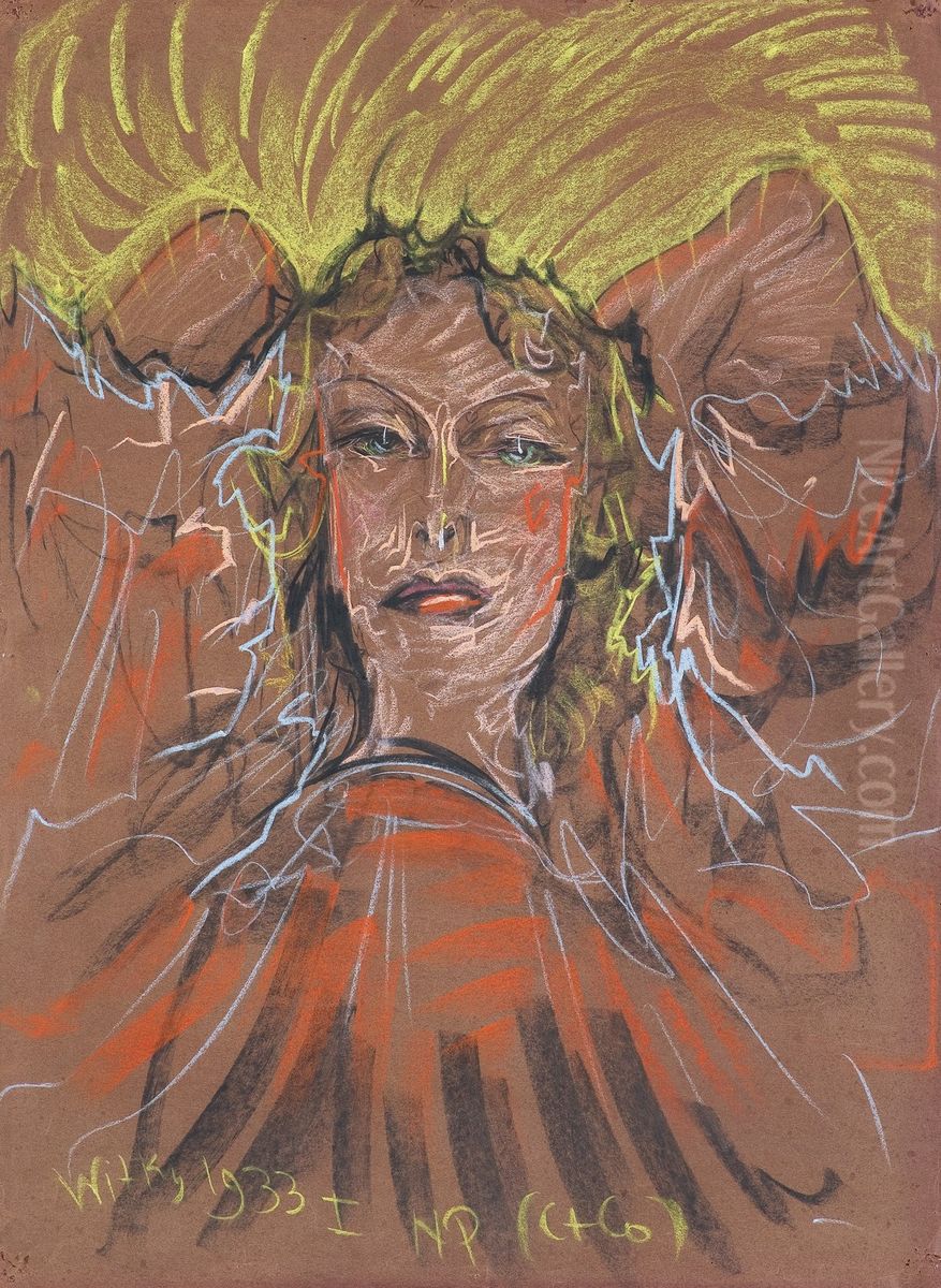 Portret Janiny Turowskiej-Leszczynskiej Oil Painting by Stanislaw Ignacy Witkiewicz (Witkacy)