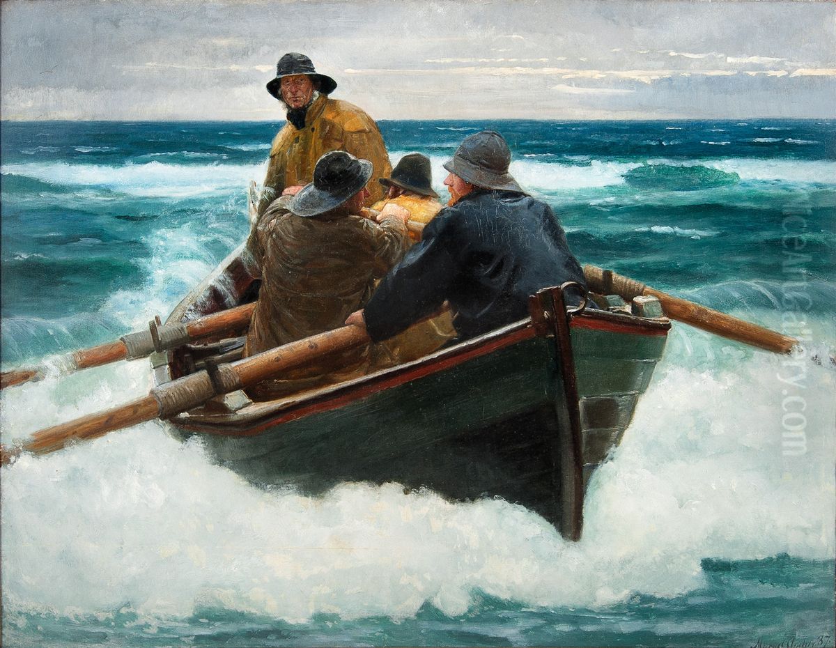Hjem over Revlen. Oil Painting by Michael Peter Ancher