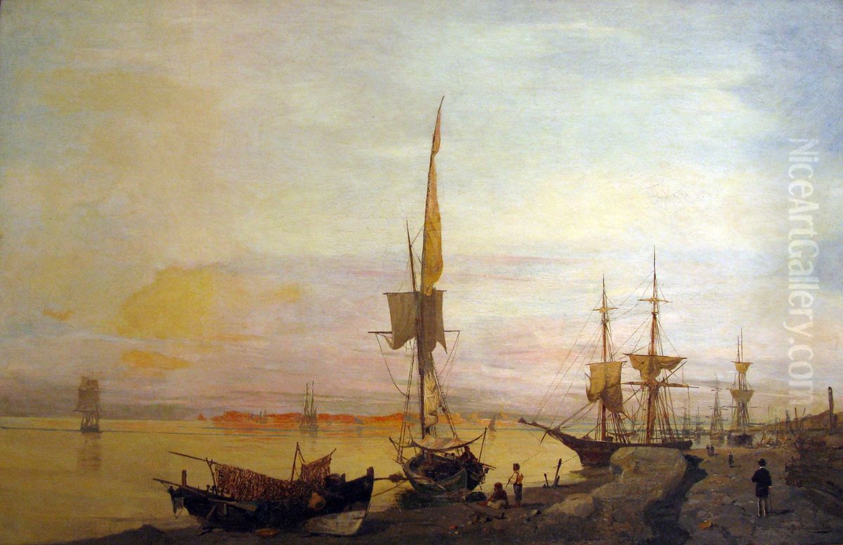 Fishing-Boats Oil Painting by Konstantinos Volanakis