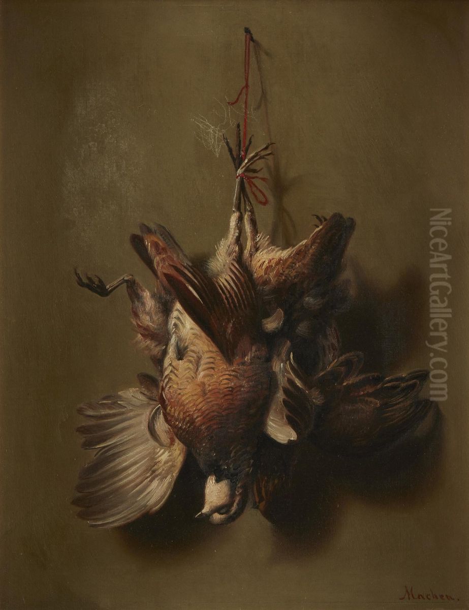 Hunt Trophy of Birds Oil Painting by William H. Machen