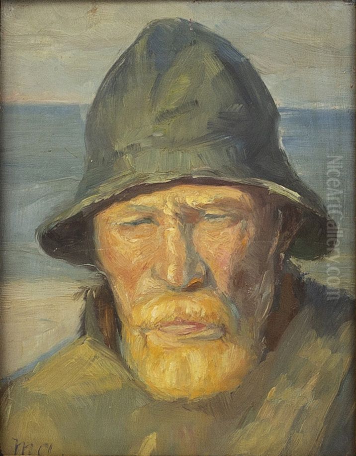 Portrait of a fisherman from Skagen. Oil Painting by Michael Peter Ancher