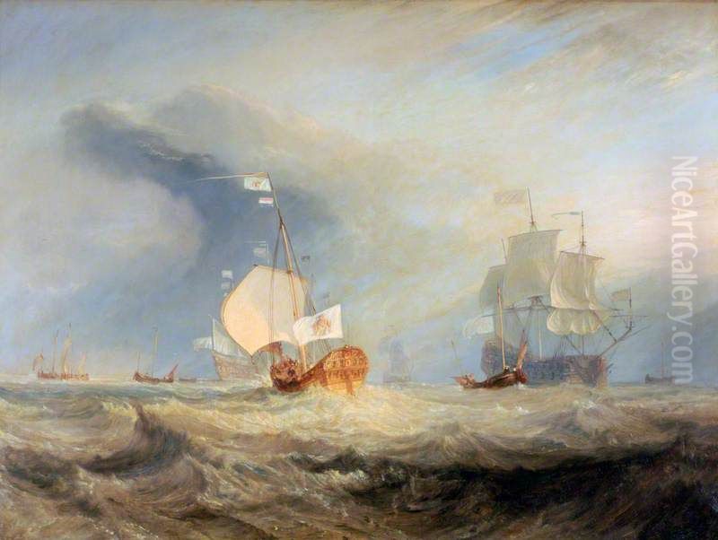 Van Tromp's Barge Entering the Texel, 1645 Oil Painting by J. M. W. Turner
