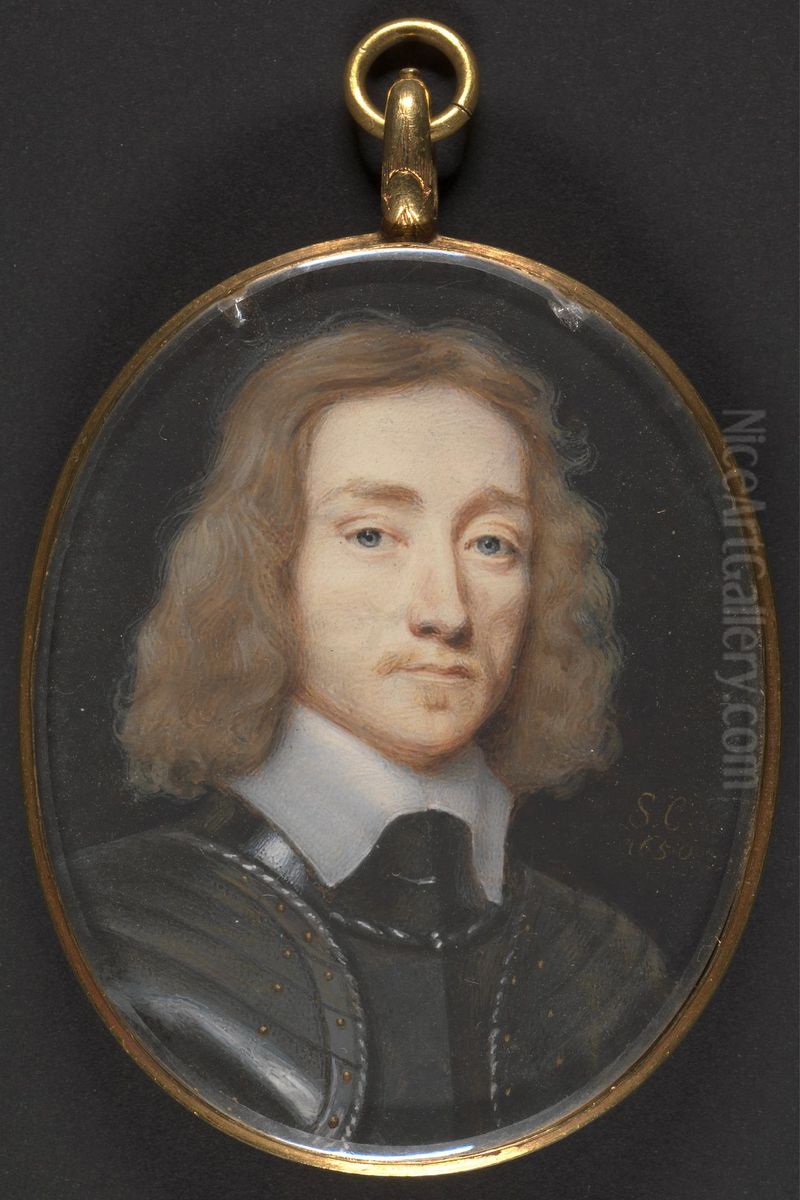 Portrait of a Man in Armor Oil Painting by Samuel Cooper