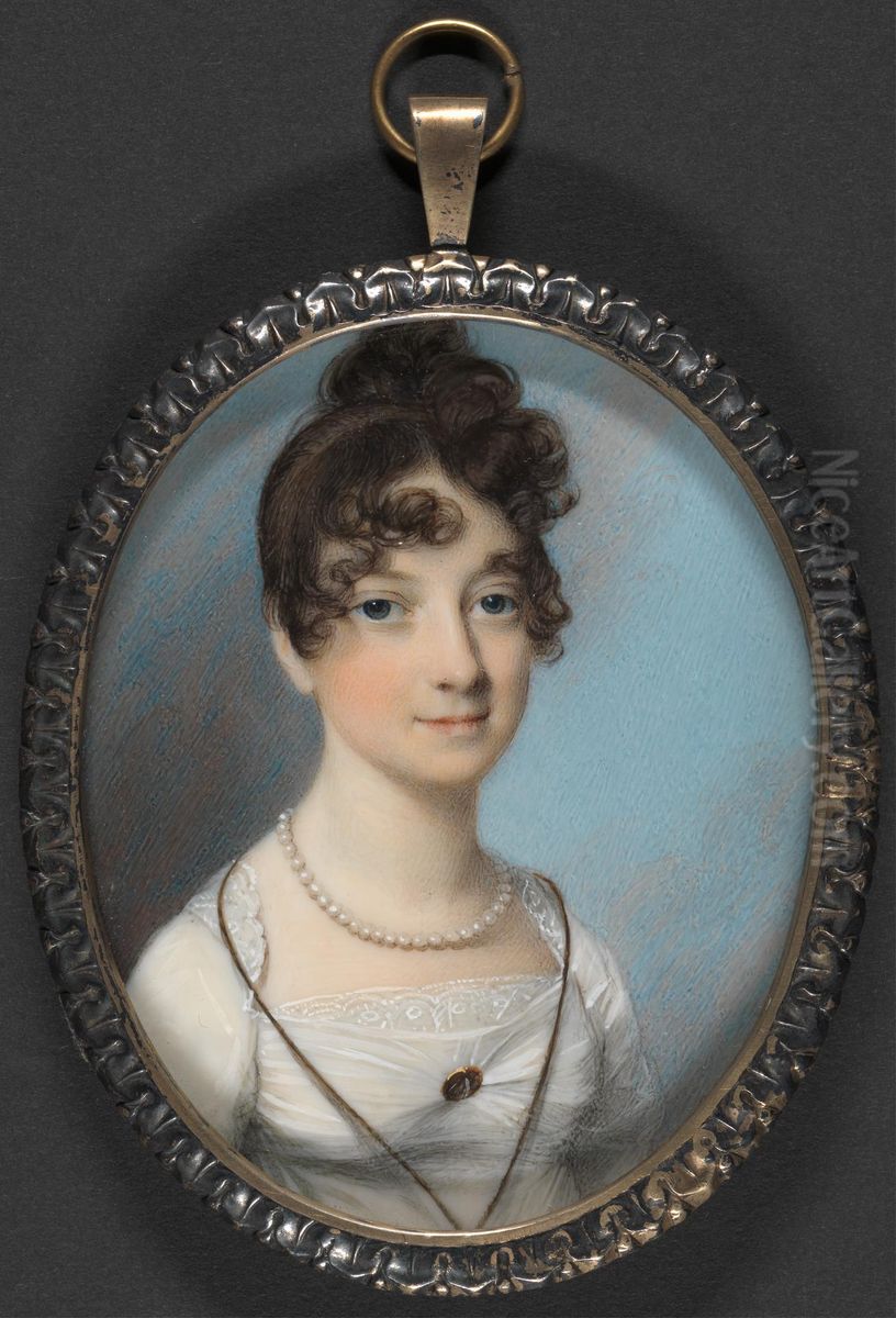 Portrait of a Lady called Miss Barclay Oil Painting by George Engleheart