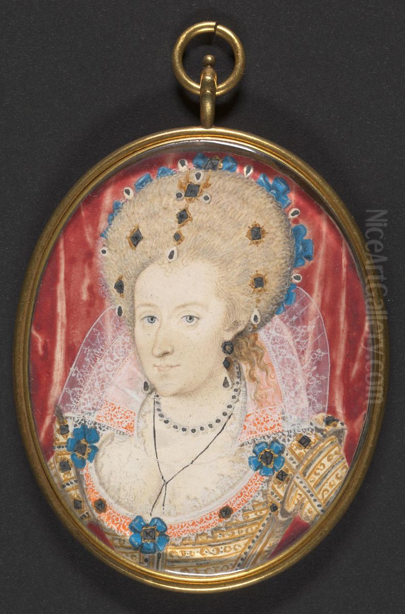 Anne of Denmark Oil Painting by Nicholas Hilliard