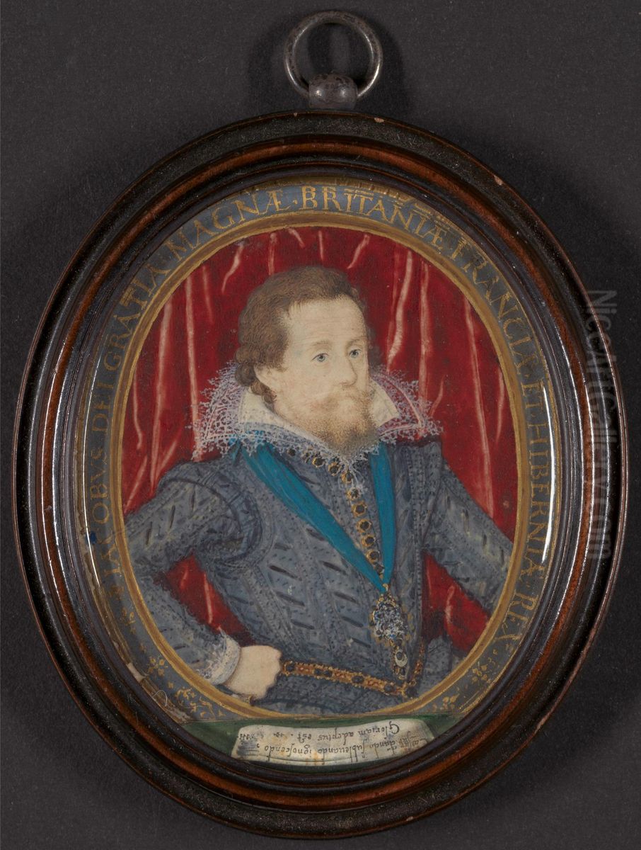 James I of England and VI of Scotland Oil Painting by Nicholas Hilliard
