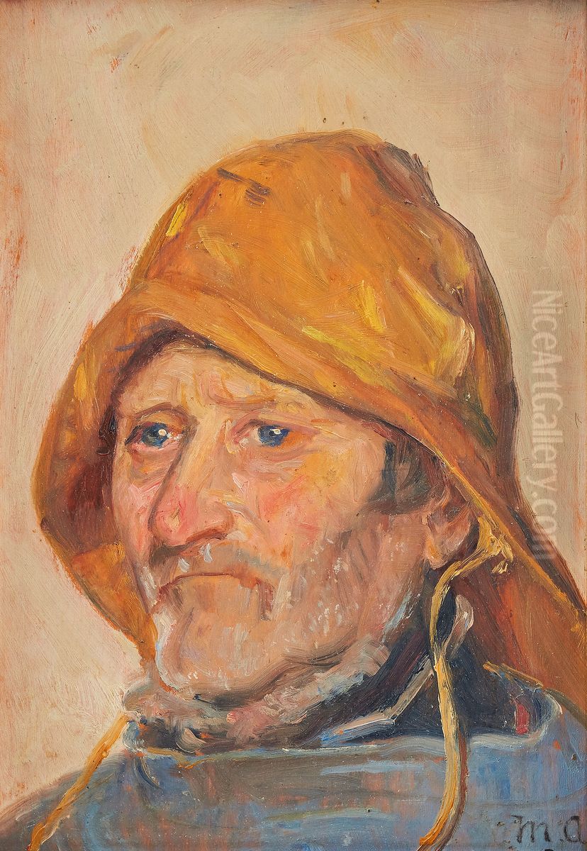 A fisherman. Oil Painting by Michael Peter Ancher