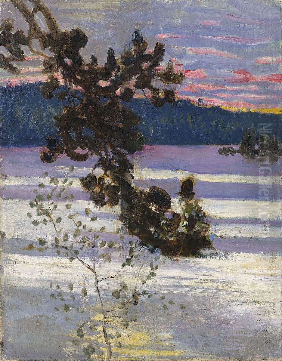 A lake view Oil Painting by unknown