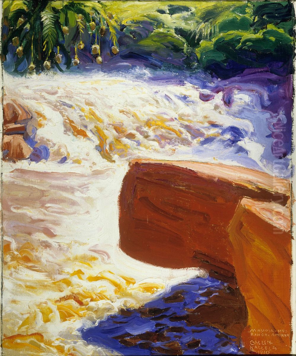 Rapids of the Masioya River Oil Painting by Akseli Valdemar Gallen-Kallela