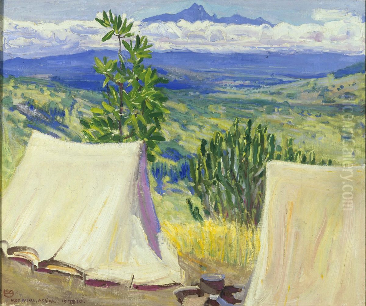 View of Mount Kenya from Camp Oil Painting by Akseli Valdemar Gallen-Kallela