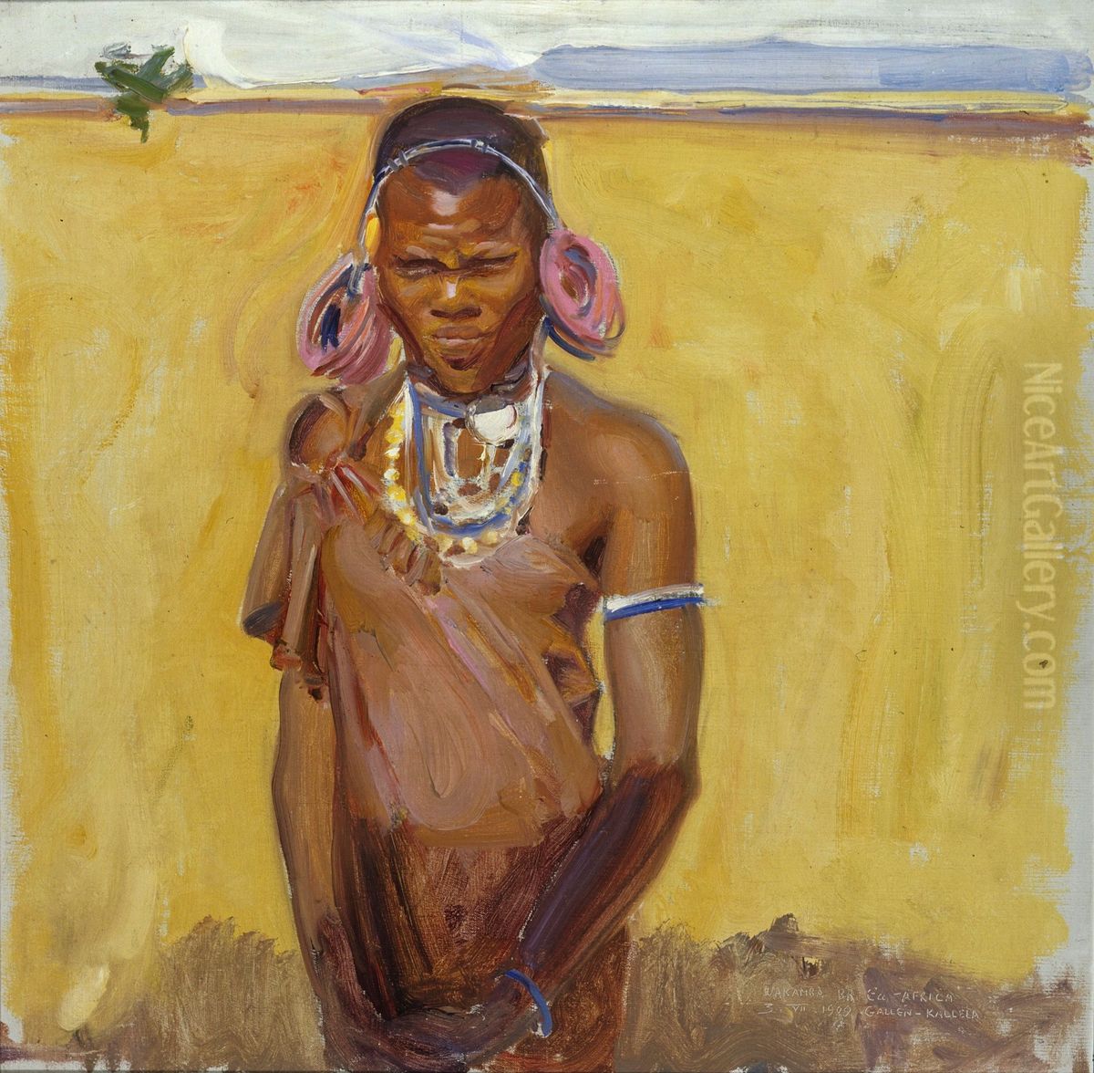 Kikuju-nainen Oil Painting by Akseli Valdemar Gallen-Kallela