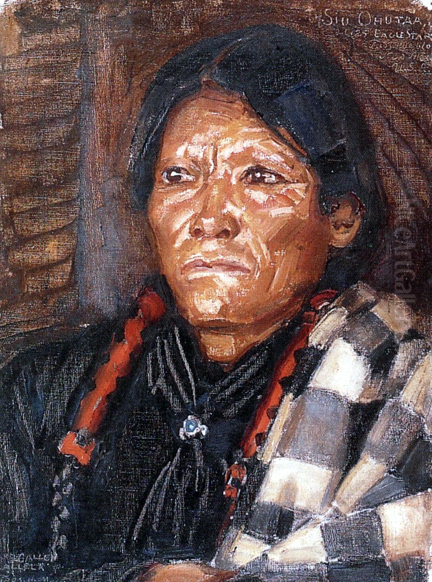 The Indian Siu Ohutaa Oil Painting by Akseli Valdemar Gallen-Kallela