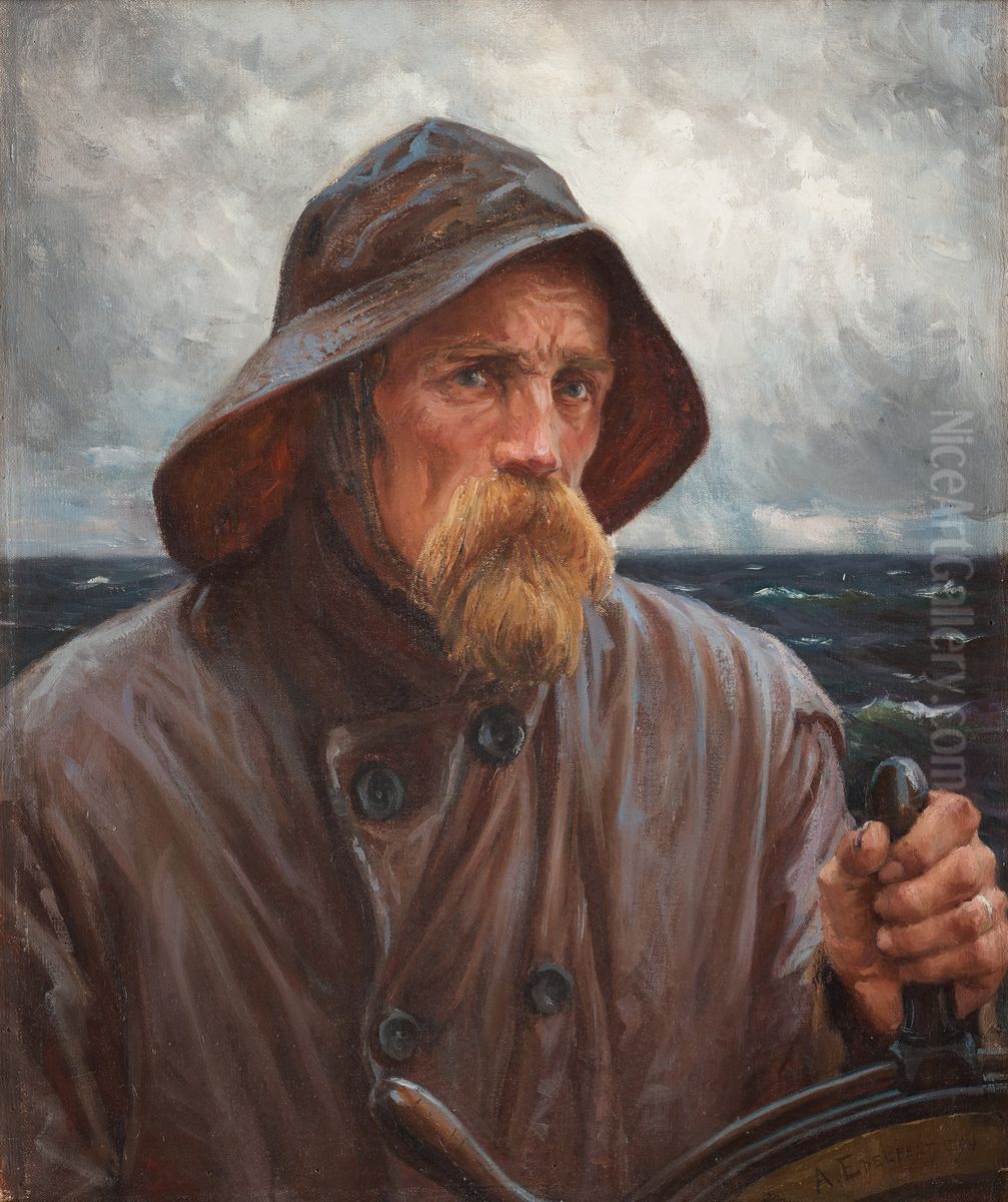 Helmsman (Sailor from Uusimaa) Oil Painting by Albert Edelfelt
