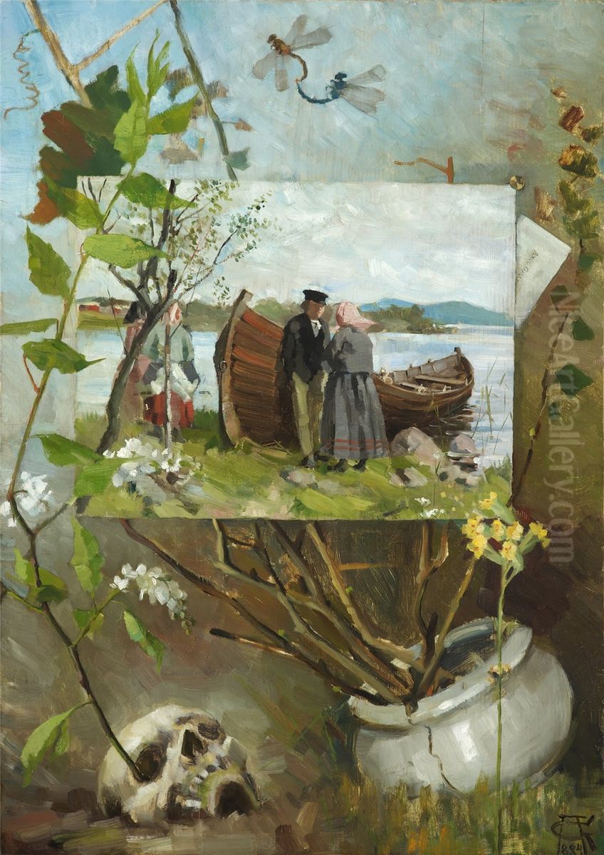 Elama ja kuolema Oil Painting by Akseli Valdemar Gallen-Kallela
