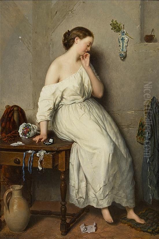 Forlorn lover Oil Painting by Adolphe-Henri Dubasty