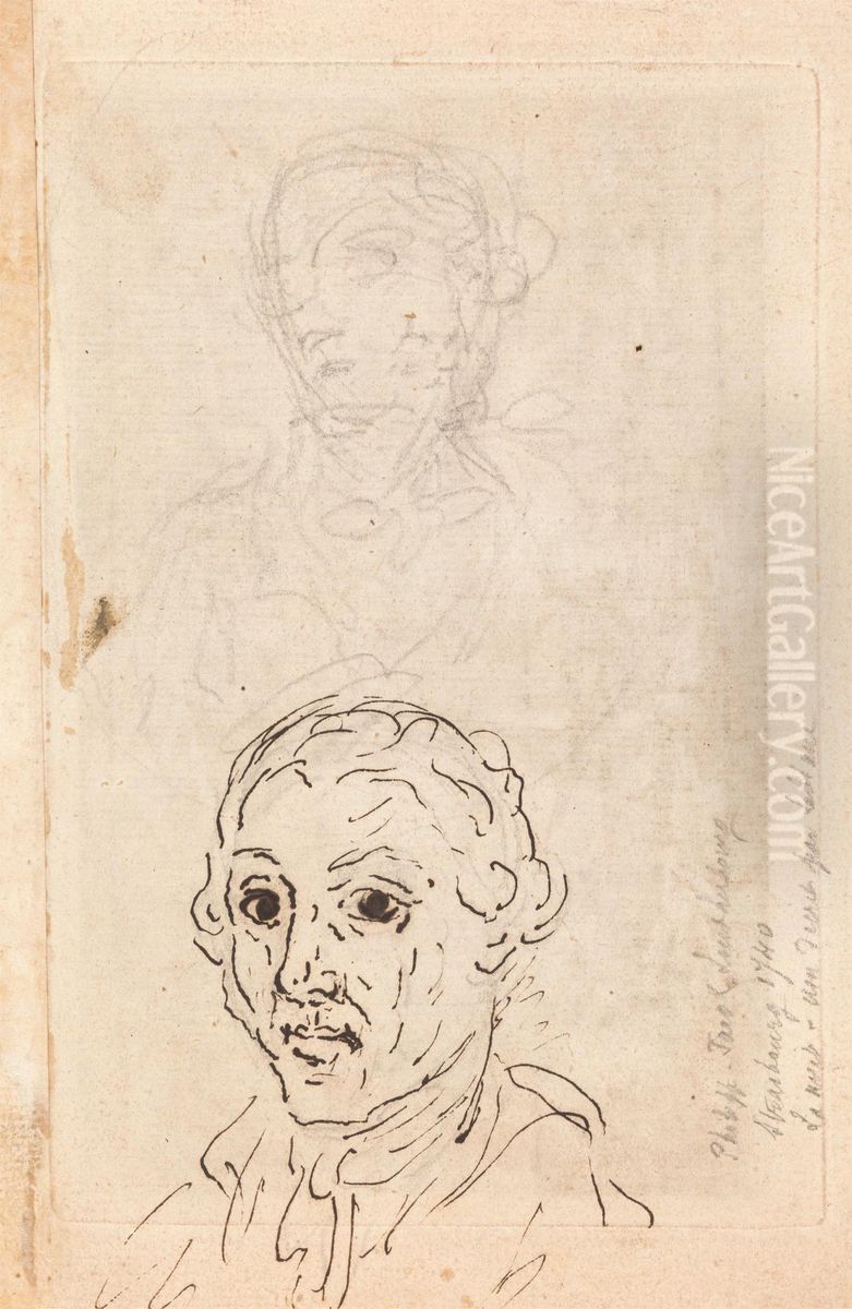 Drawing Study of a Man Oil Painting by Philip James de Loutherbourg