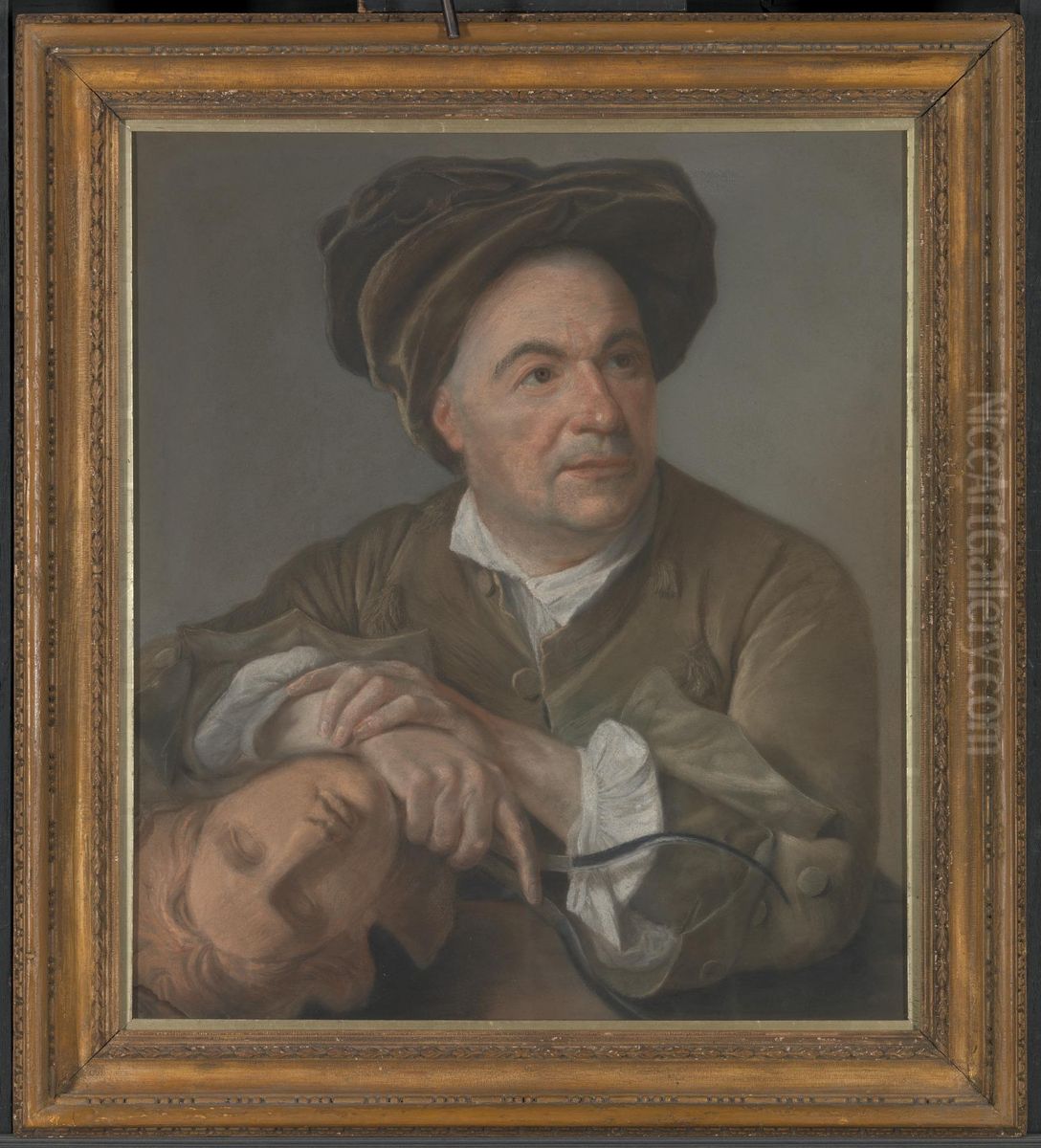 Louis Francois Roubiliac Oil Painting by Francis Cotes