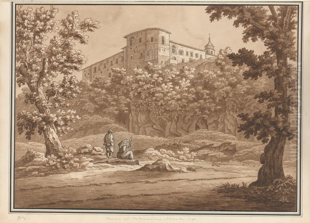 Convent at Valmontone. November 1790 Oil Painting by Sir Richard Hoare, 2nd Baronet