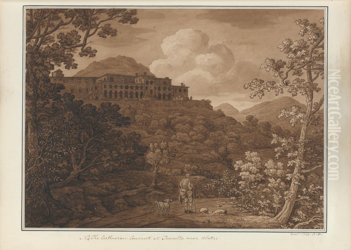The Carthusian Convent at Trisulto, near Alatri Oil Painting by Sir Richard Hoare, 2nd Baronet
