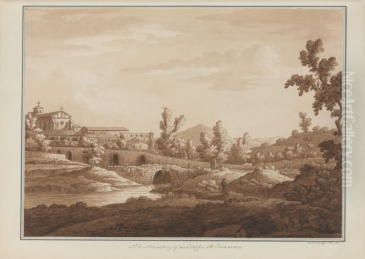 Monastery of La Trappe, at Casamare Oil Painting by Sir Richard Hoare, 2nd Baronet