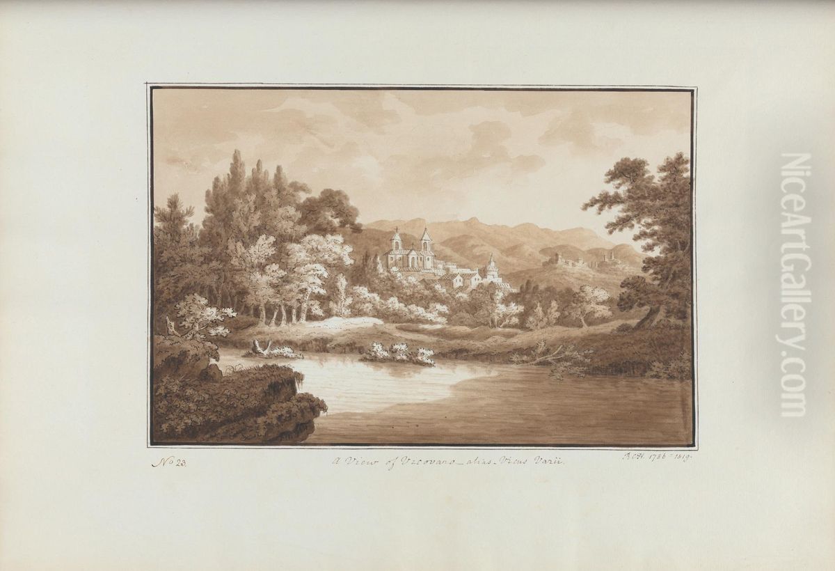 A view of Vicovaro alias Vicus Varii Oil Painting by Sir Richard Hoare, 2nd Baronet