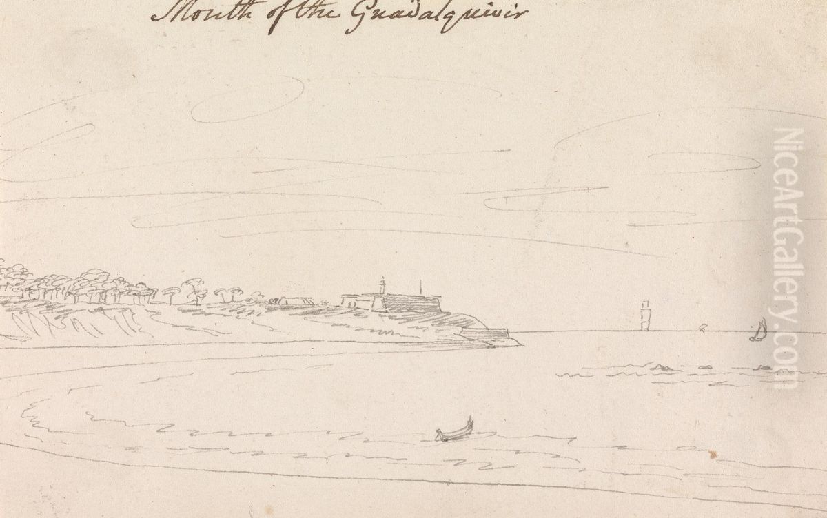 Mouth of the Guadalquivir River in Spain Oil Painting by Henry Swinburne