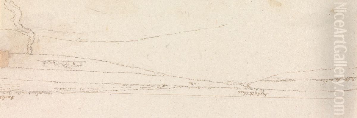 Mouth of the Ofanto River, near Barletta, Italy Oil Painting by Henry Swinburne