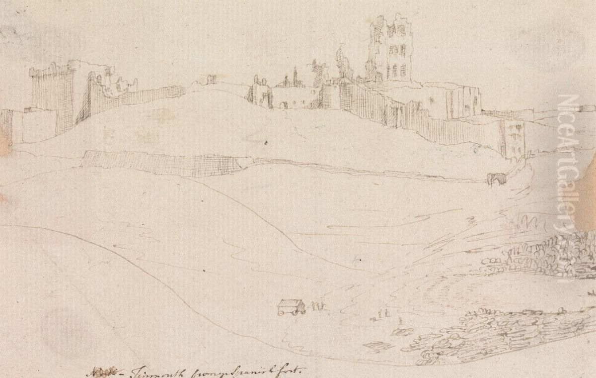 Tynemouth from the Spanish Fort Oil Painting by Henry Swinburne