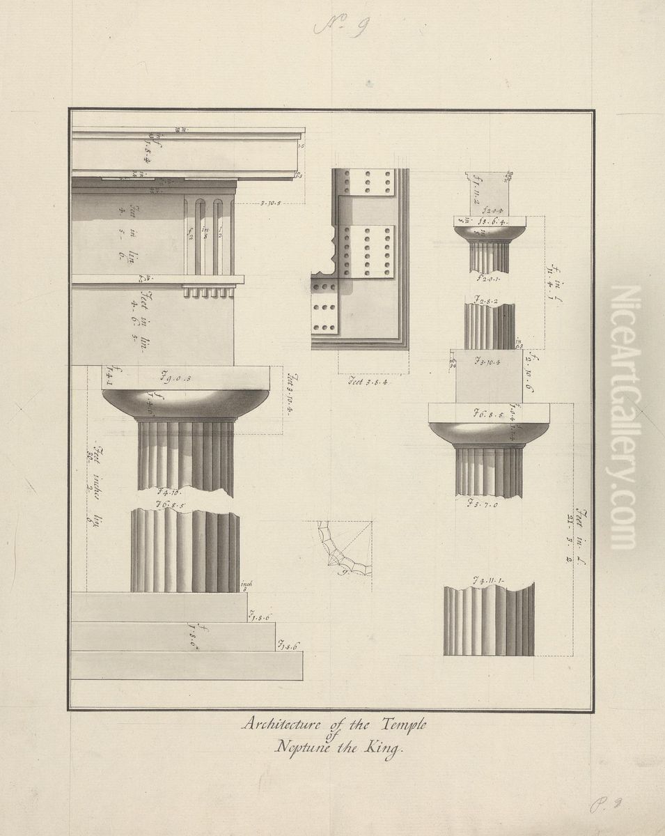 No. 9 architecture of the temple of Neptune the King Oil Painting by James Bruce